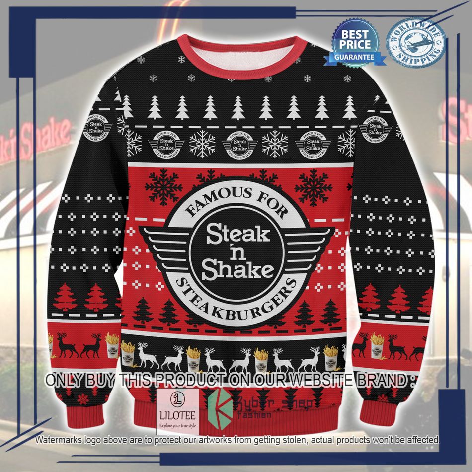 steak n shake famous for streakburgers ugly christmas sweater 1 39002