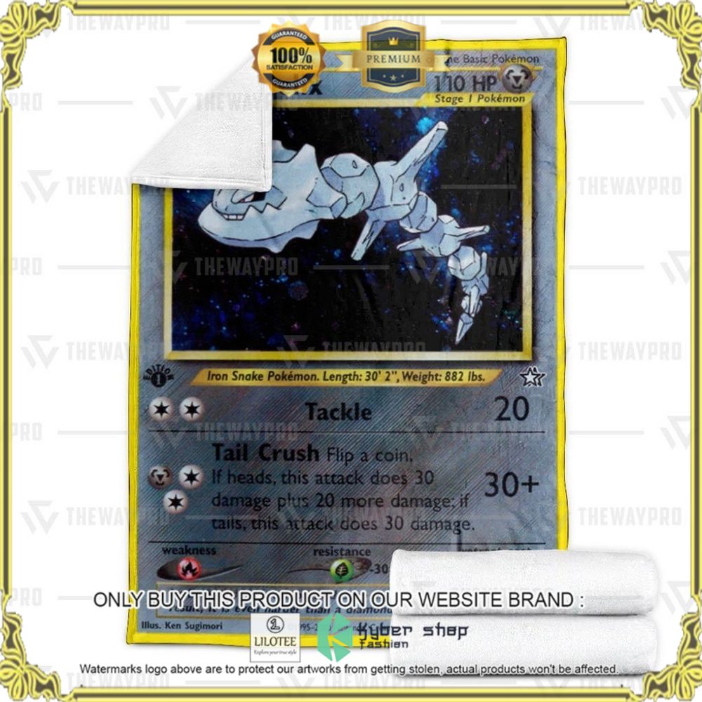 Steelix 1st Edition Custom Pokemon Soft Blanket - LIMITED EDITION 3 Steelix 1st Edition Custom Pokemon Soft Blanket - LIMITED EDITION - Image 3