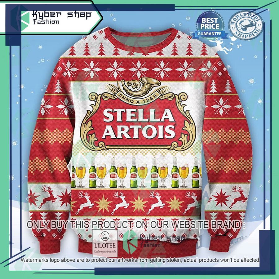 stella artois ugly christmas sweater 1 92220