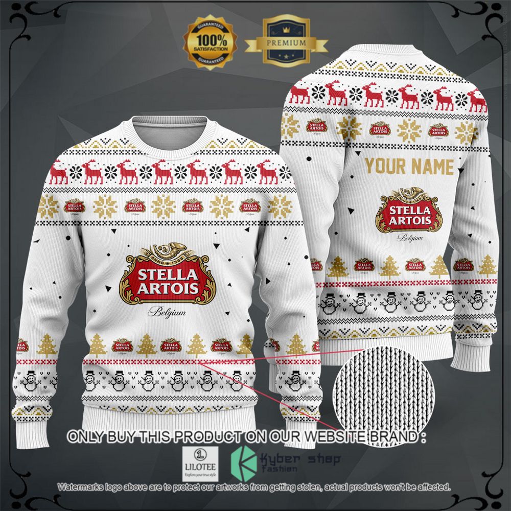 stella artois your name white christmas sweater hoodie sweater 1 1100