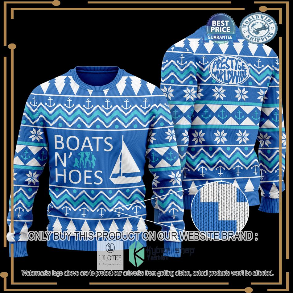 step brothers boats n hoes blue christmas sweater 1 29123