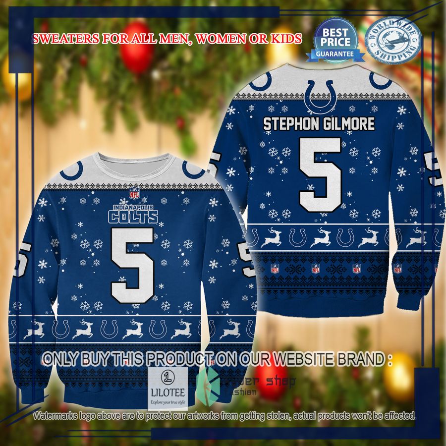 stephon gilmore indianapolis colts christmas sweater 1 19100