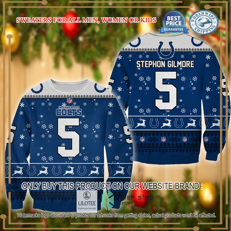 stephon gilmore indianapolis colts christmas sweater 1 32355