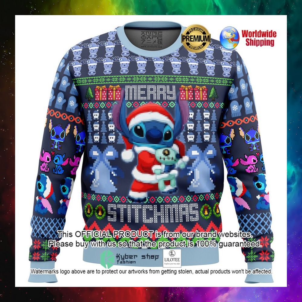 stitch lilo stitch santa hat christmas sweater 1 230