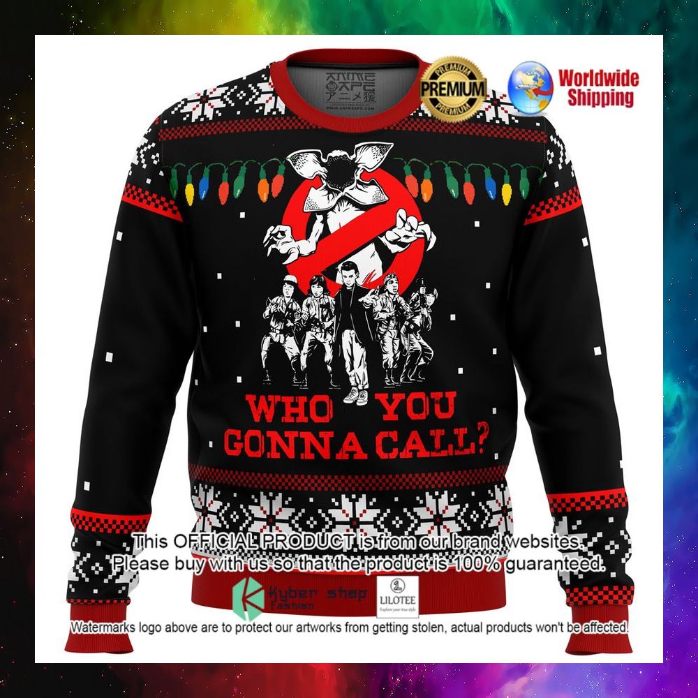 stranger things who you gonna call christmas sweater 1 676