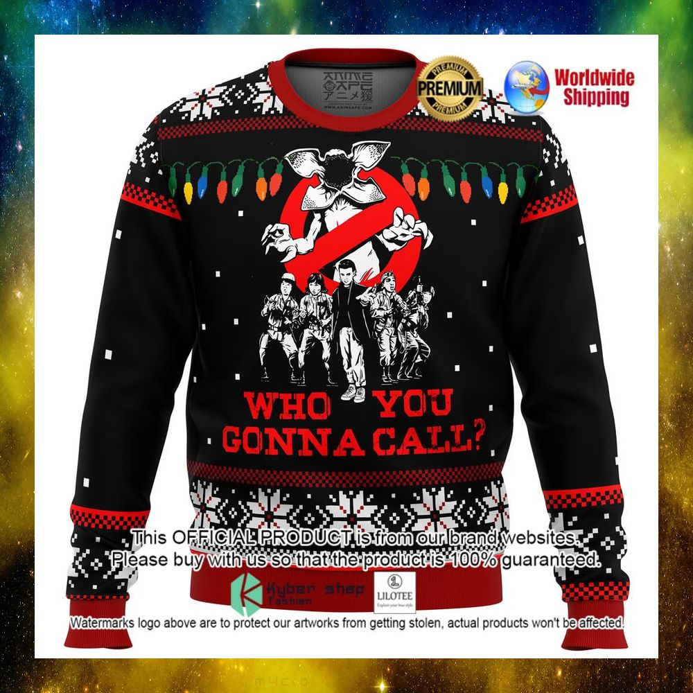 stranger things who you gonna call christmas sweater 1 881