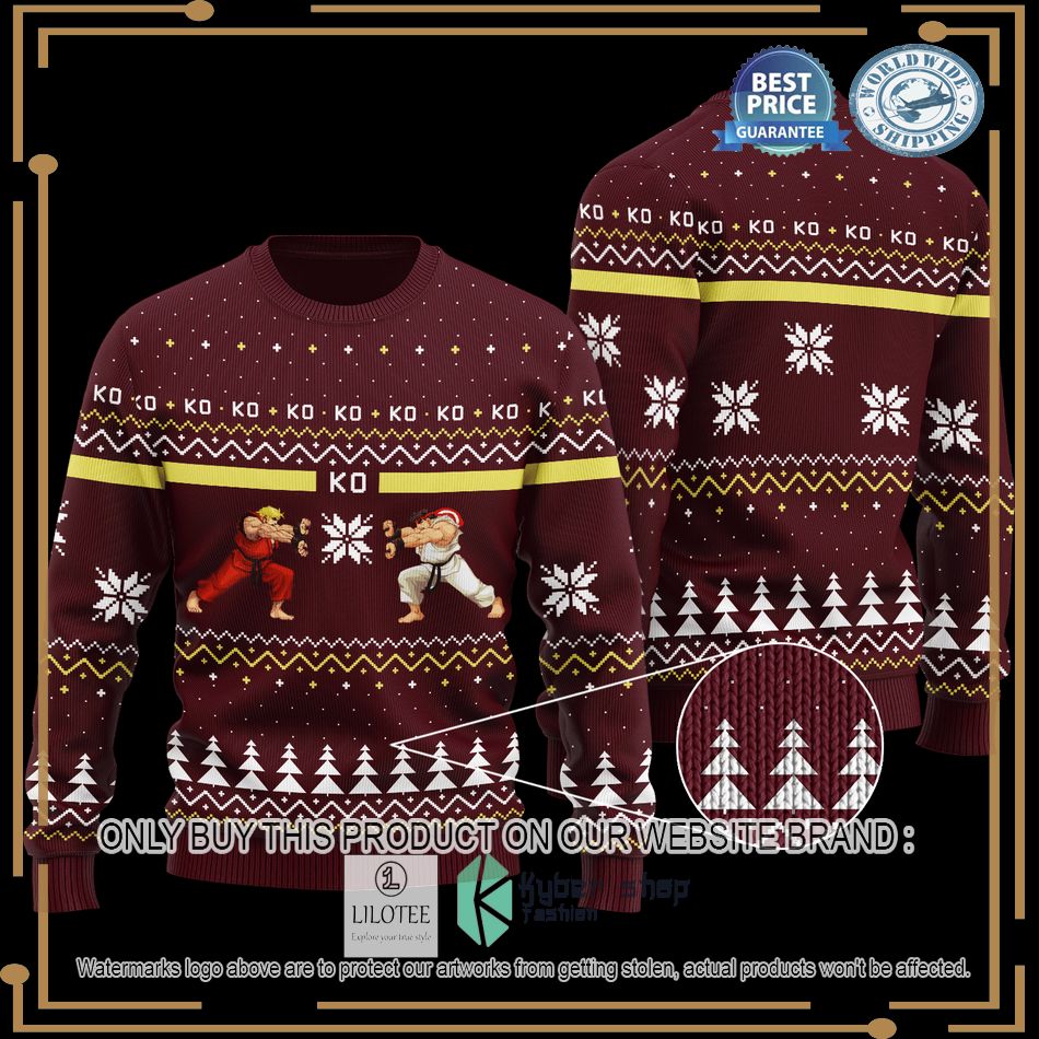 street fighter ken vs ryu christmas sweater 1 12070