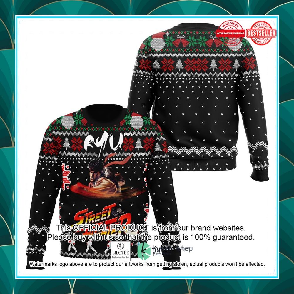 street fighter ryu christmas sweater 1 292