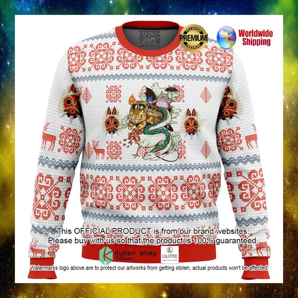 studio ghibli anime light christmas sweater 1 51