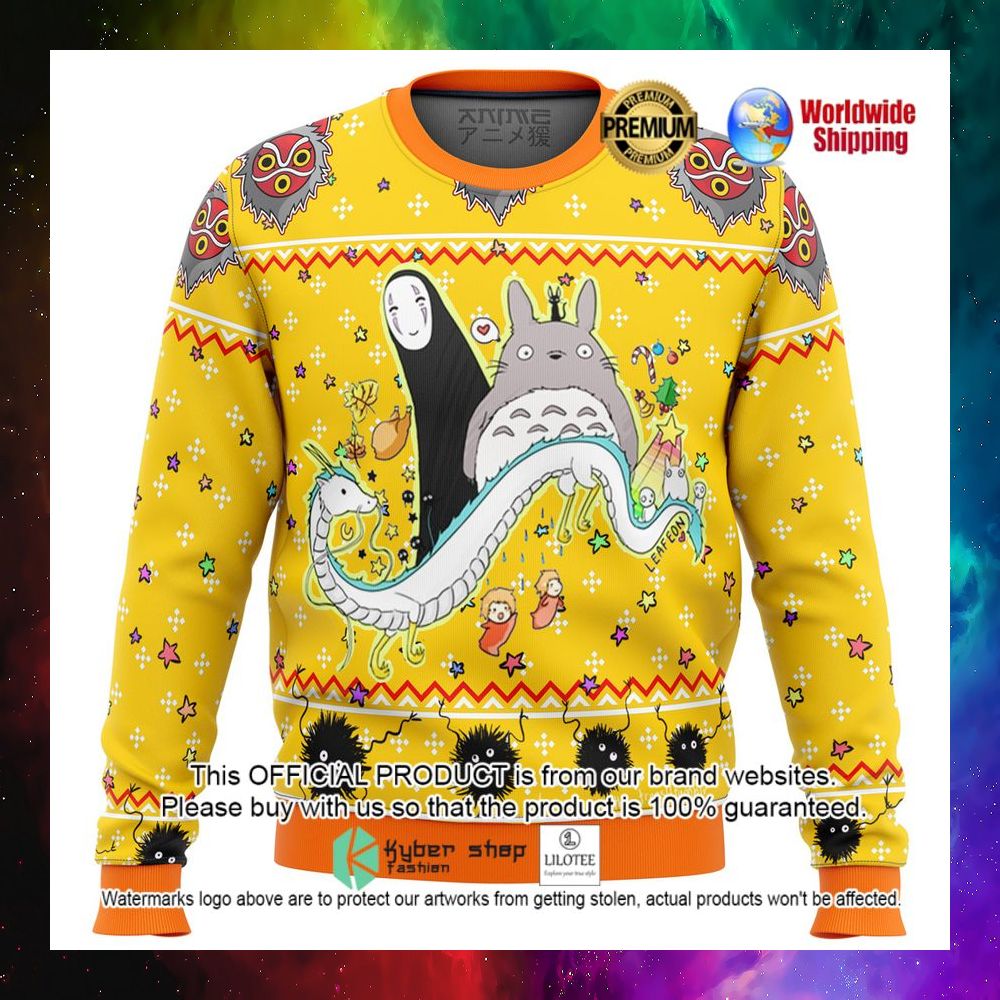 studio ghibli anime yellow christmas sweater 1 216