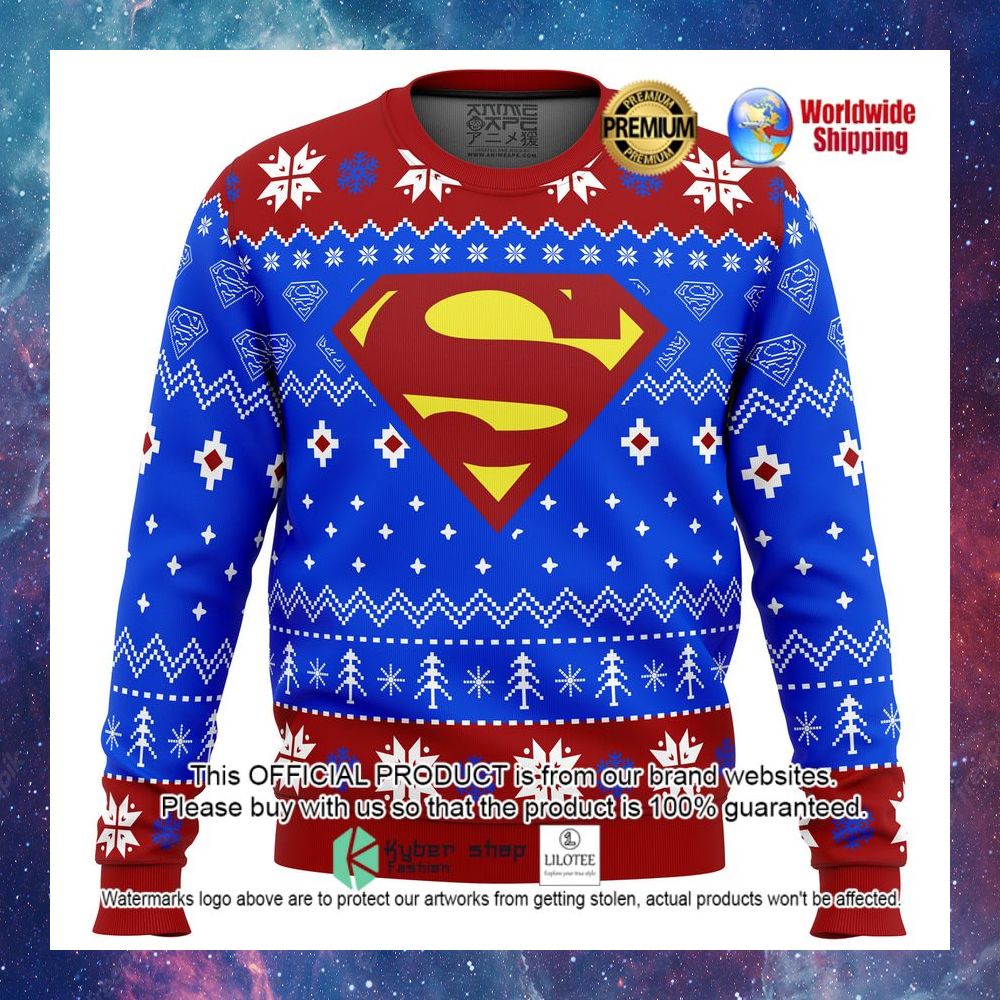 super heroes superman dc comics christmas sweater 1 770