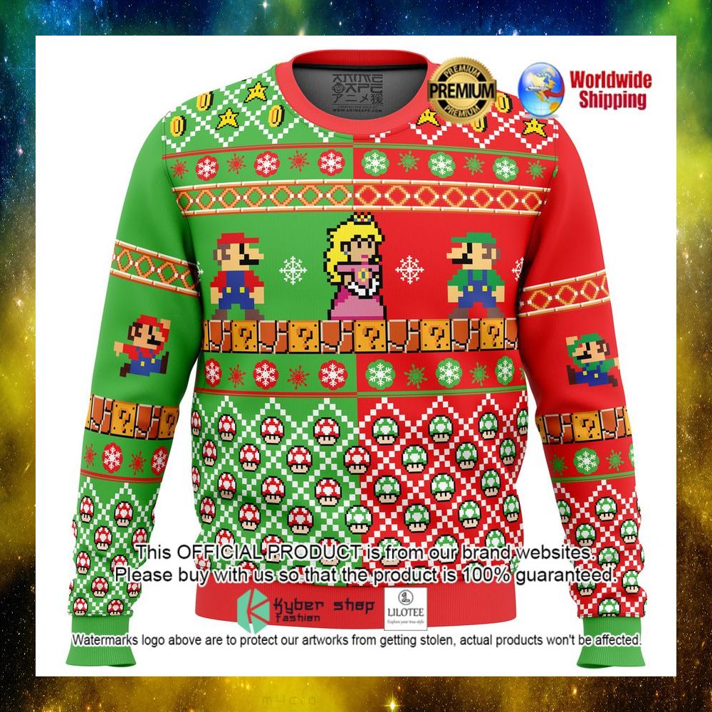 super mario bros christmas sweater 1 544