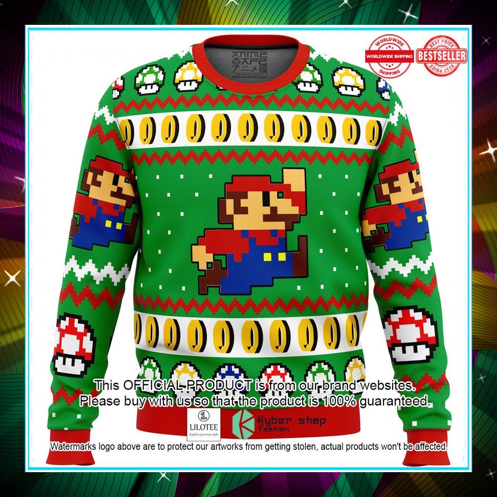 super mario jump ugly sweater 1 56