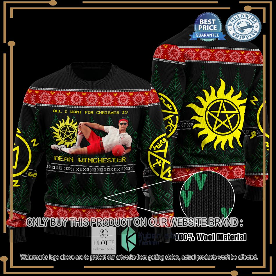 supernatural all i want for christmas is dean winchester christmas sweater 1 20703