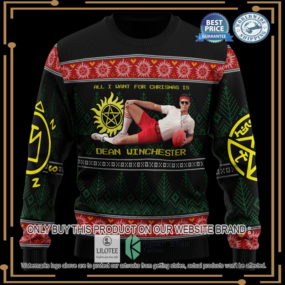 supernatural all i want for christmas is dean winchester christmas sweater 2 23610