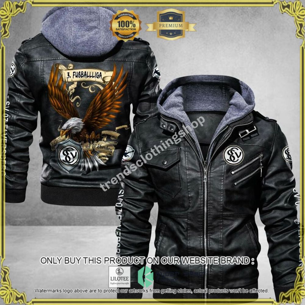 sv 07 elversberg fussball liga eagle leather jacket 1 50948