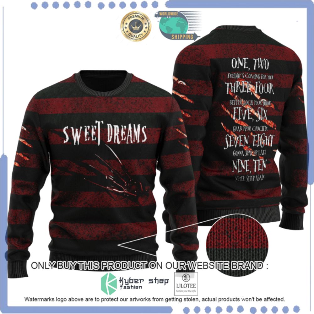 sweet dream nightmare on elm street christmas sweater 1 76893