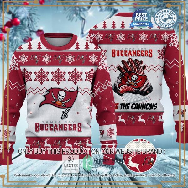 tampa bay buccaneers fire the cannons christmas sweater 1 82095