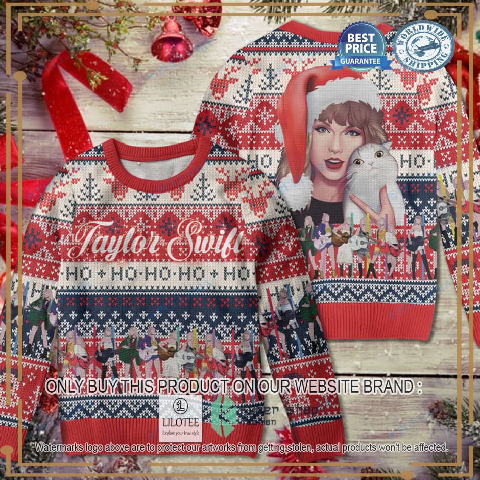 taylor swift cat ugly christmas sweater 1 95377