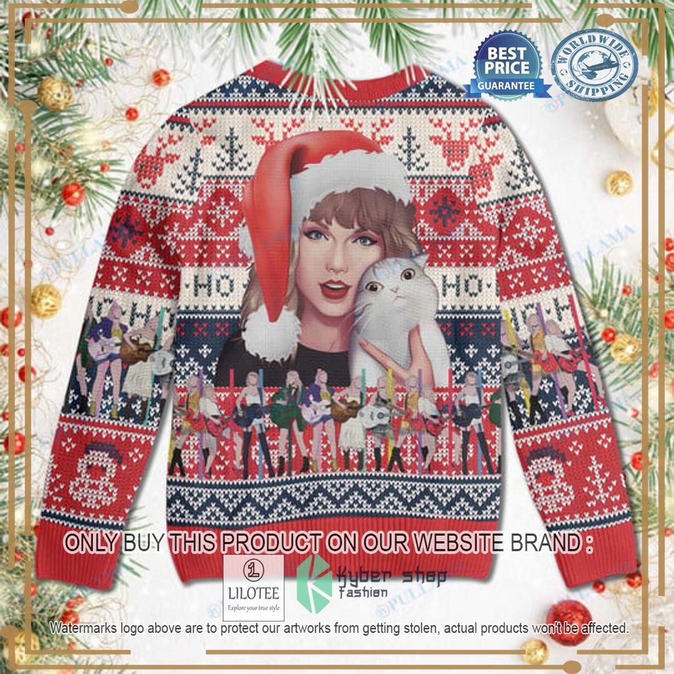 taylor swift cat ugly christmas sweater 4 3676