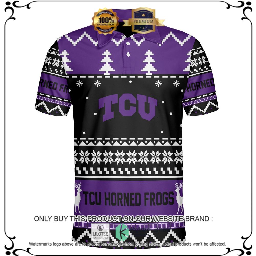 tcu horned frogs personalized sweater polo 1 43778