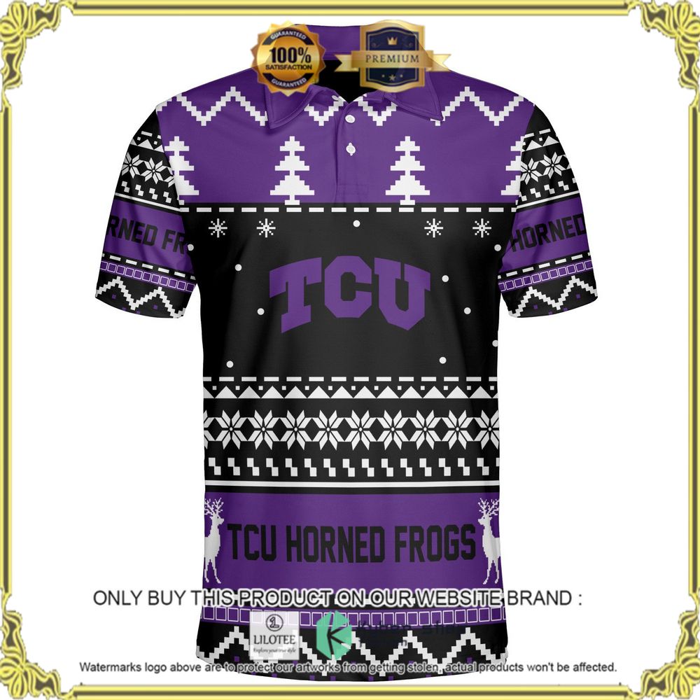 tcu horned frogs personalized sweater polo 1 44257