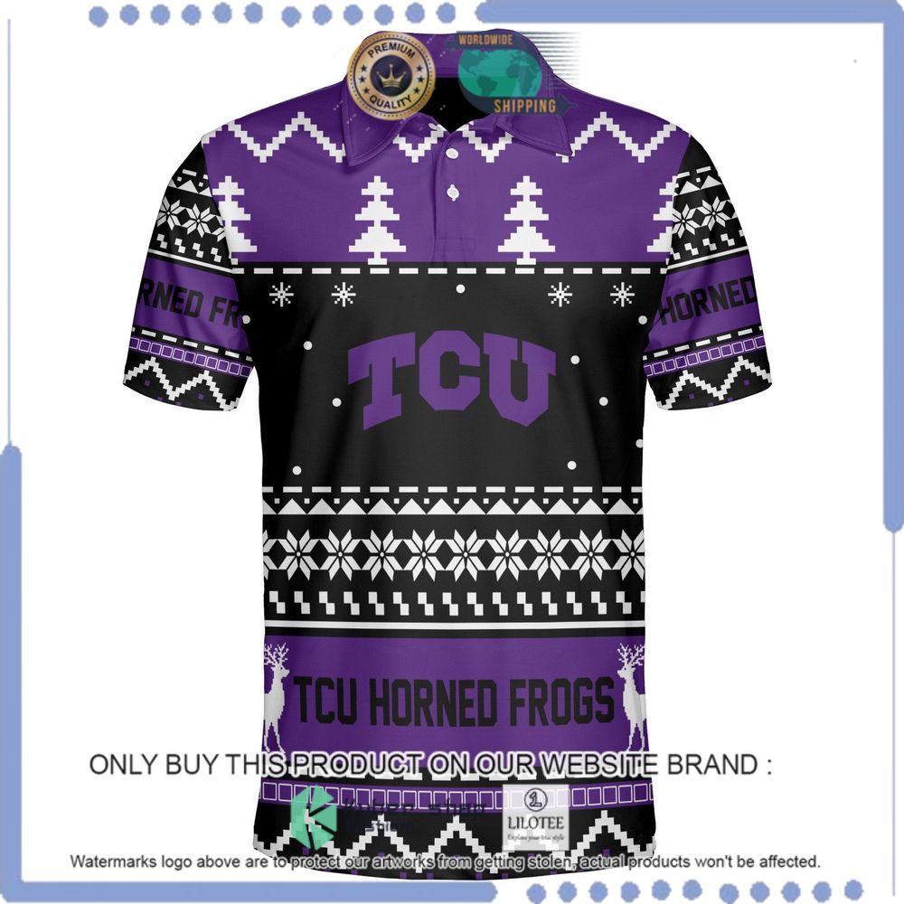 tcu horned frogs personalized sweater polo 1 78016