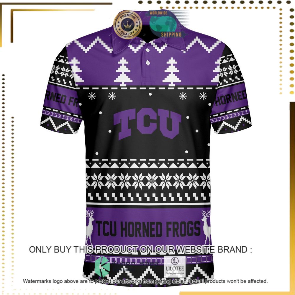 tcu horned frogs personalized sweater polo 1 92155