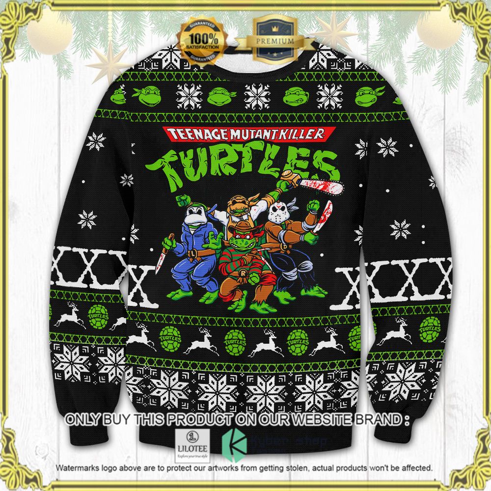 teenage mutant ninja turtles horror ugly sweater 1 21896