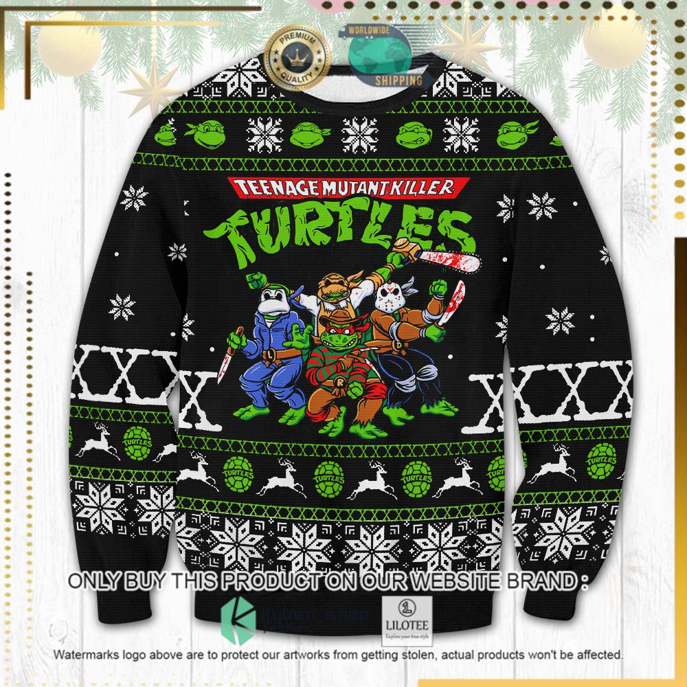 teenage mutant ninja turtles horror ugly sweater 1 39570