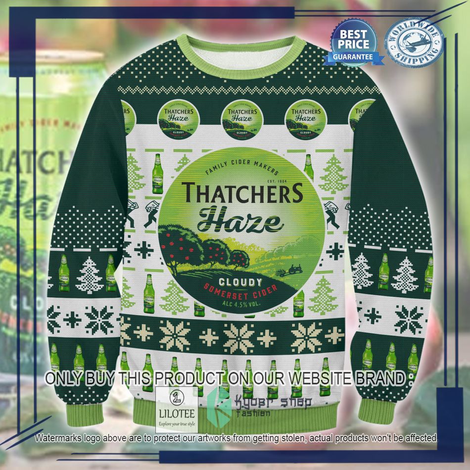 thatchers haze cider ugly christmas sweater 1 13507