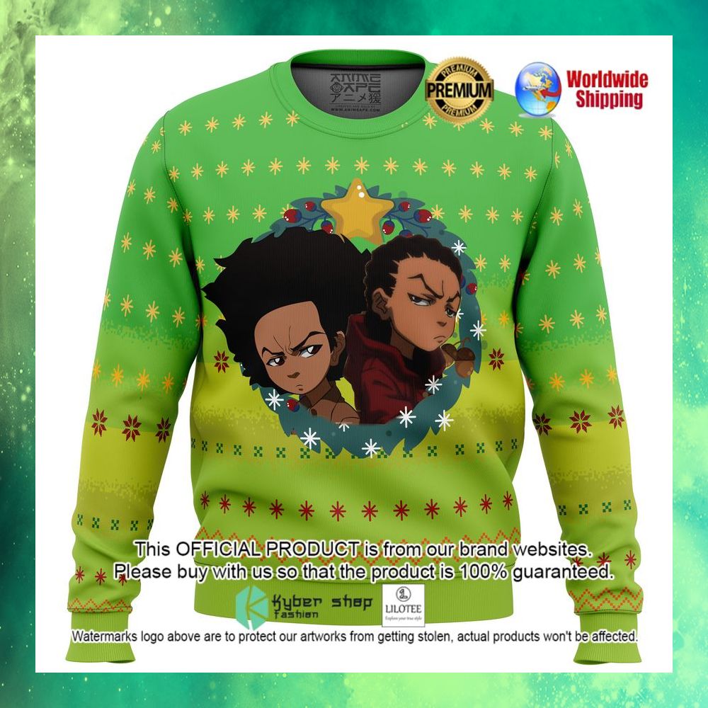 the boondocks riley freeman and huey freeman christmas sweater 1 454