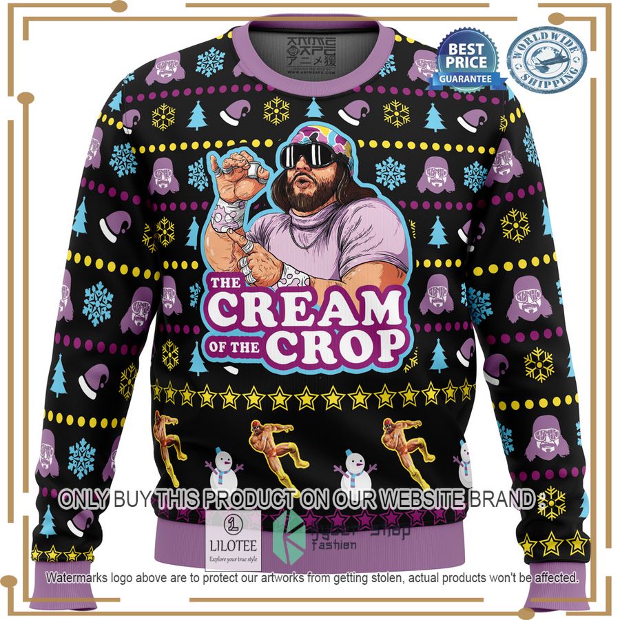the cream of the crop macho man randy savage pro wrestling christmas sweater 1 54387
