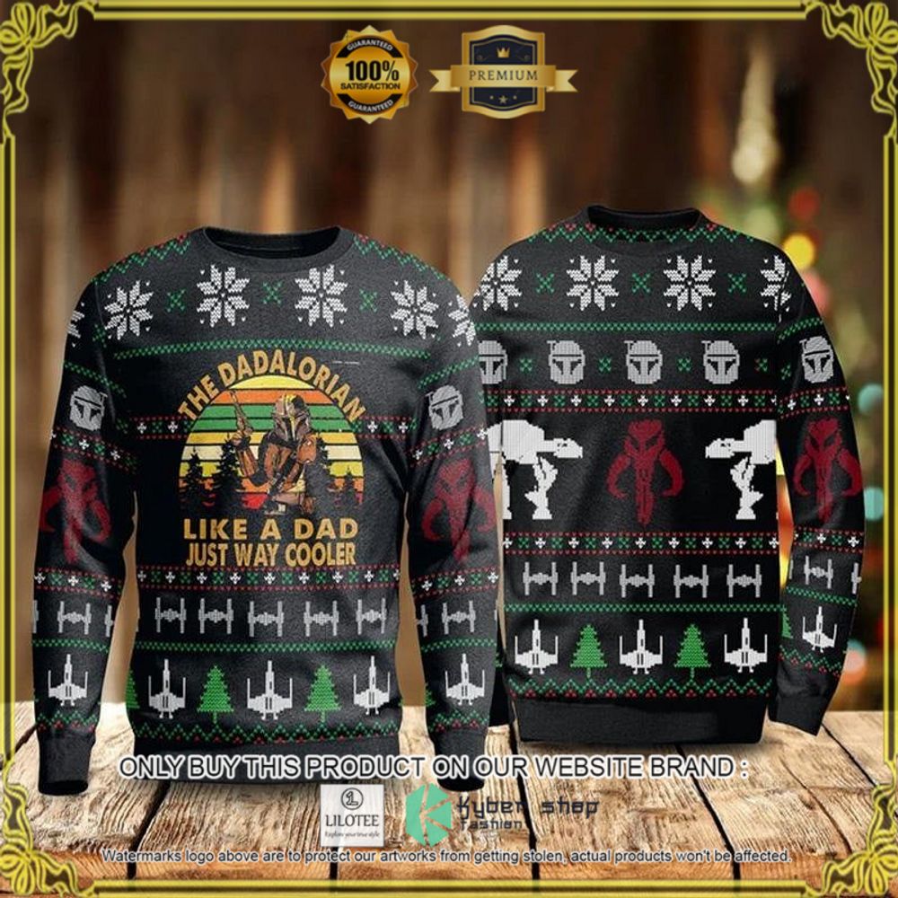 the dadalorian like a dad just way cooler christmas sweater 1 22719