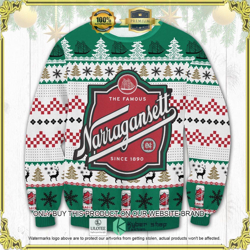 the famous narragansett beer knitted christmas sweater 1 85799