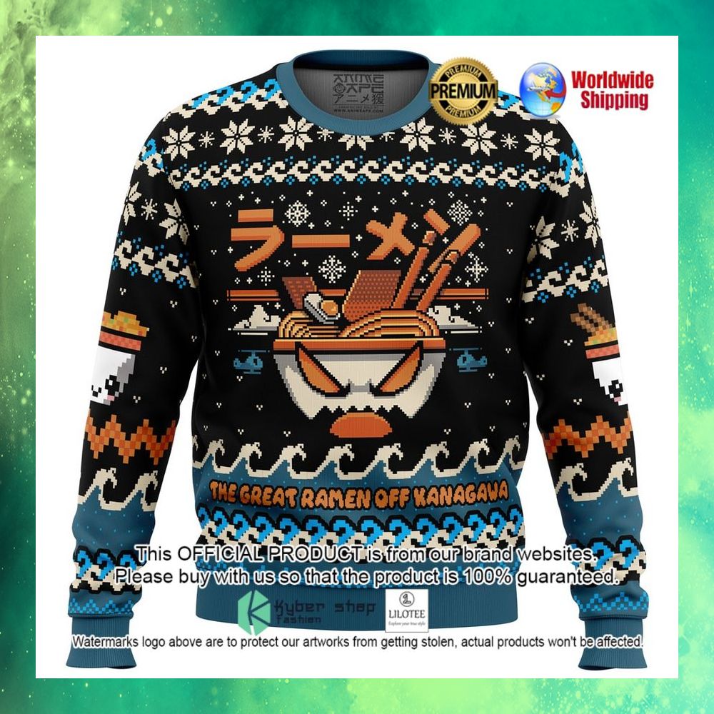 the great ramen off kanagawa christmas sweater 1 568