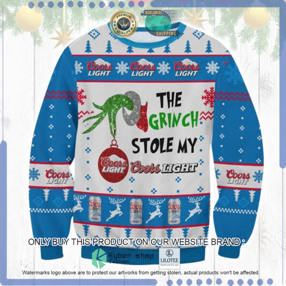 The Grinch Stole My Coors Light Ugly Christmas Sweater - LIMITED EDITION 9