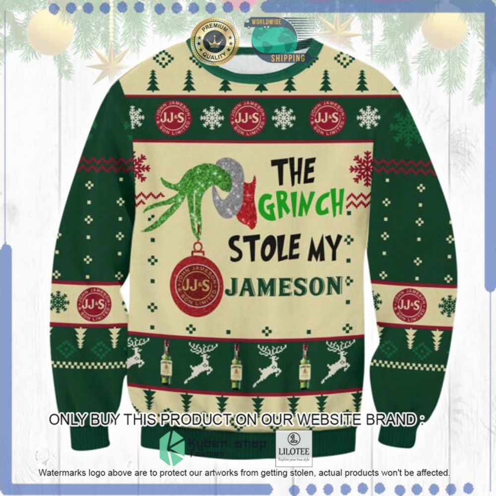 The Grinch Stole My Jameson Ugly Christmas Sweater - LIMITED EDITION 9