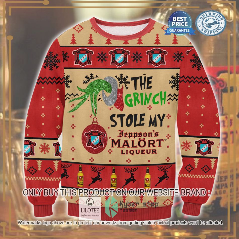 the grinch stole my malort liqueur ugly christmas sweater 1 85460
