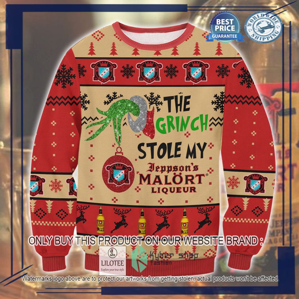the grinch stole my malort liqueur ugly christmas sweater 1 94209