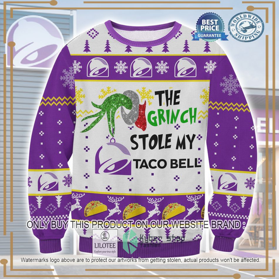 the grinch stole my taco bell ugly christmas sweater 1 77202