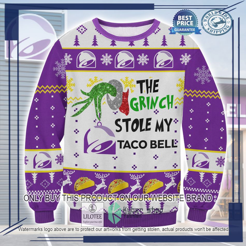 the grinch stole my taco bell ugly christmas sweater 1 82567