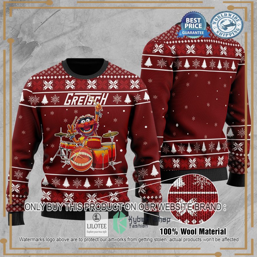 The Muppet Show Animal Gretsch Drums Ugly Christmas Sweater - LIMITED EDITION 8