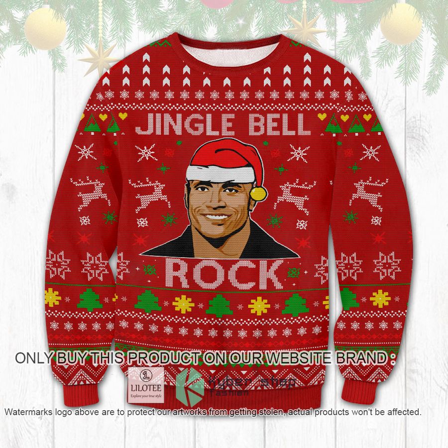 The Rock Jingle Bell Rock Christmas Sweater, Sweatshirt 8