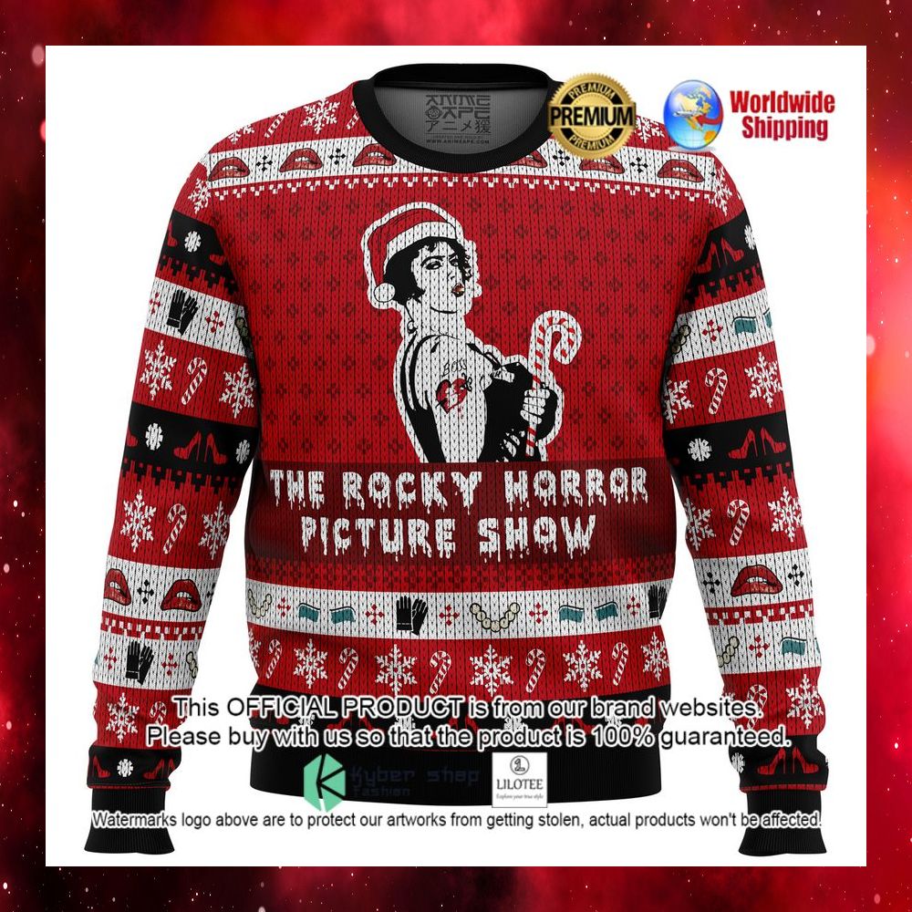 the rocky horror picture show santa hat christmas sweater 1 729