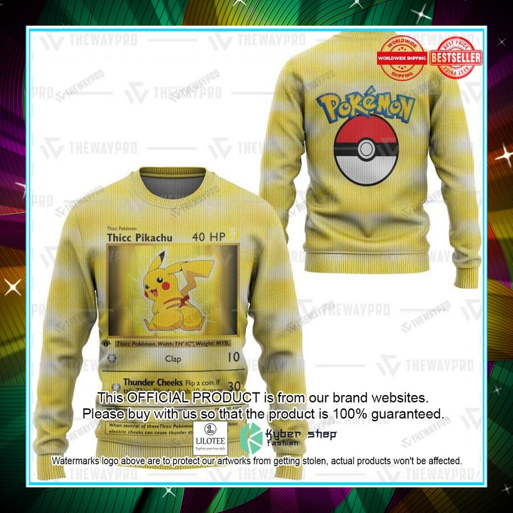 thicc pikachu christmas sweater 2 13