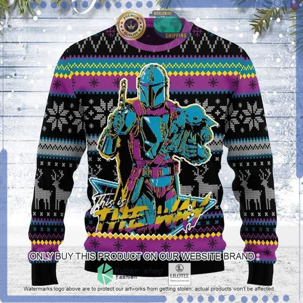 this is the way baby yoda and mandalorian star wars christmas sweater 1 30109