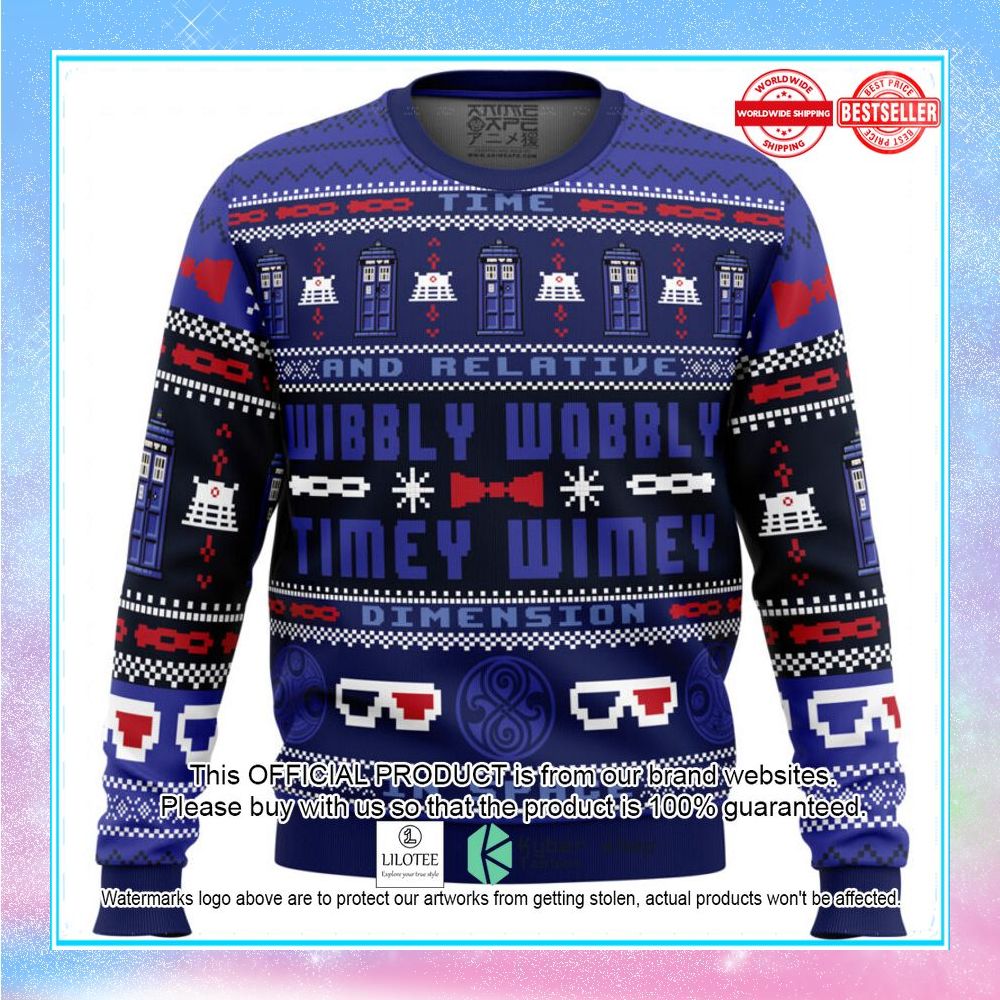 timey wimey doctor who christmas sweater 1 456