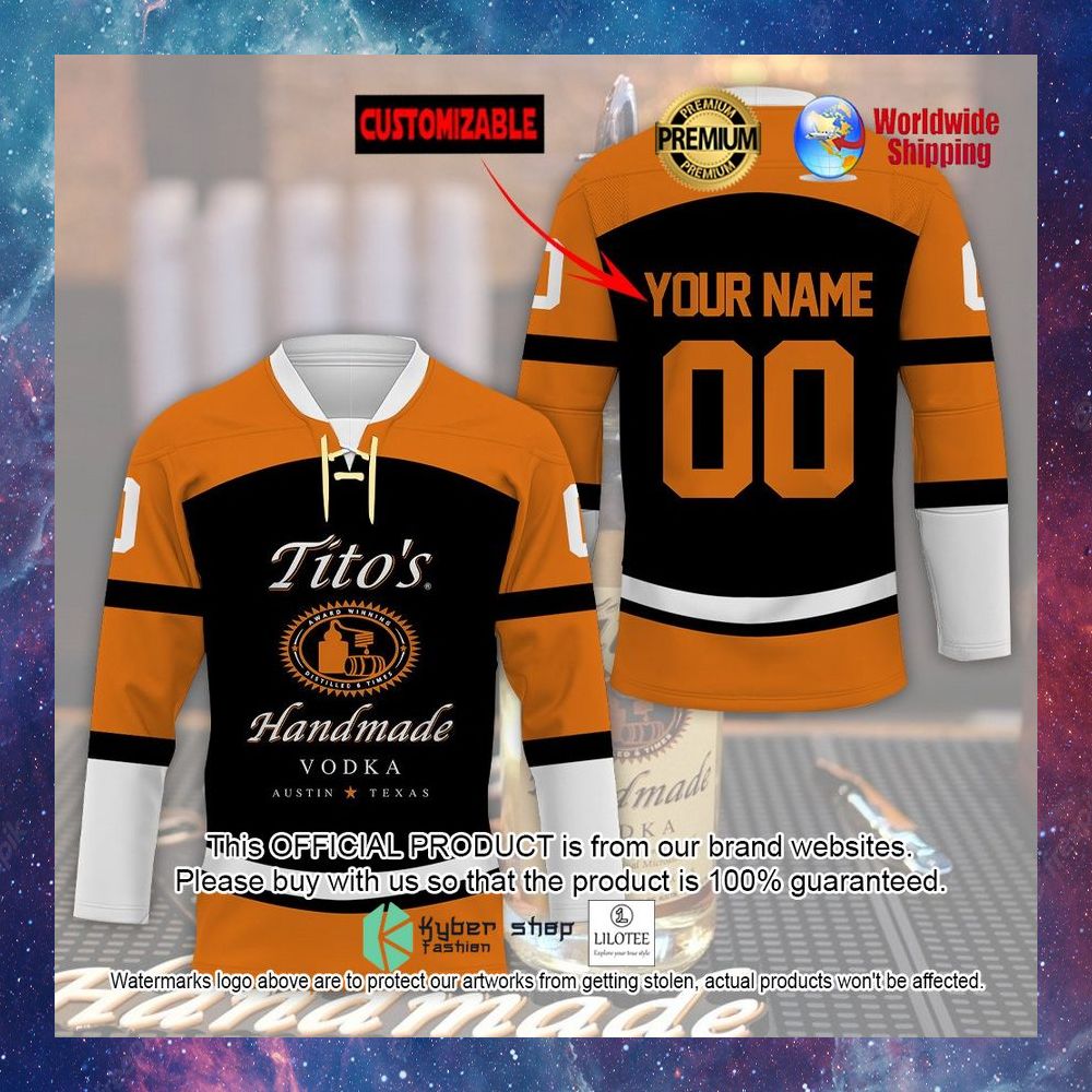 Tito's Handmade Vodka Personalized Hockey Jersey - LIMITED EDITION 3 titos handmade vodka personalized hockey jersey 1 422