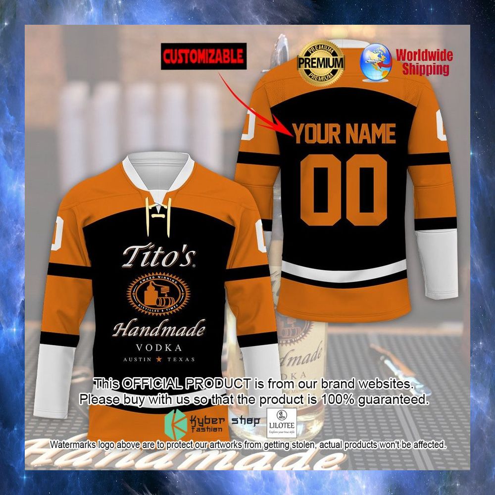 Tito's Handmade Vodka Personalized Hockey Jersey - LIMITED EDITION 4 titos handmade vodka personalized hockey jersey 1 441
